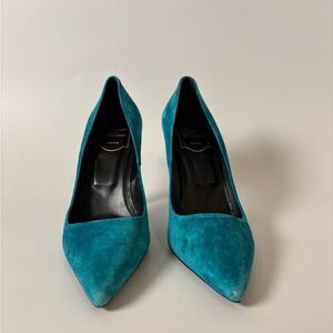 Vintage Roger Vivier Teal Suede Pumps – Paris Designer Heels,  Size 38.5